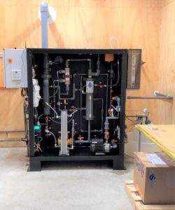 Electricide electrochemical chlorine generator - HDPE cabinet mount with splash shield